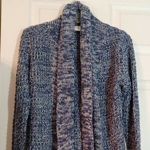Women BOBBIE BROOKS Cardigan Blue White Women's Sweater Machine Knitted Size M